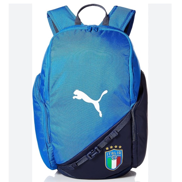 NWOT Puma Power Blue Italia Liga Football Soccer Sport Everyday Unisex Backpack - Picture 2 of 5